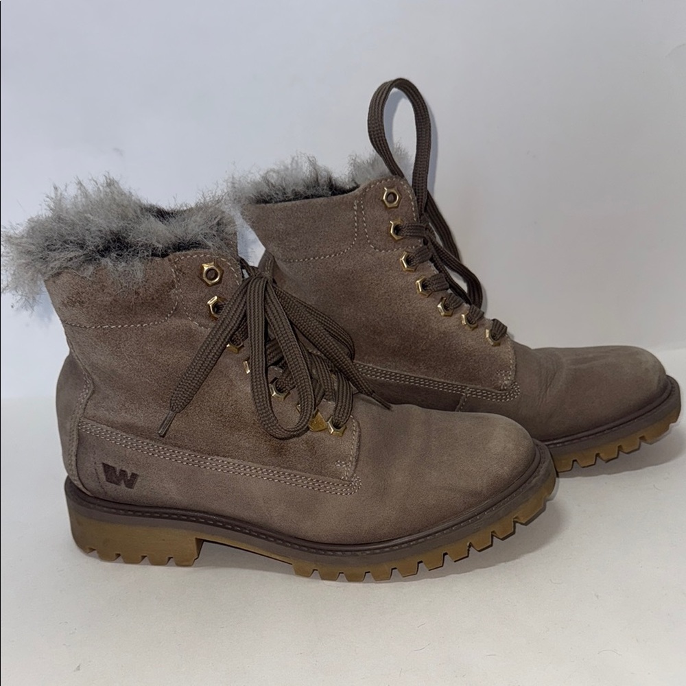 Weinbrenner suede fur topped boots